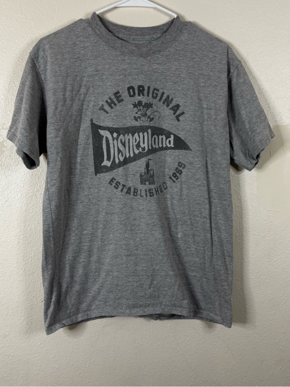 Disney Parks By Hanes Gray T Shirt Sz XL Cotton Original Disneyland World